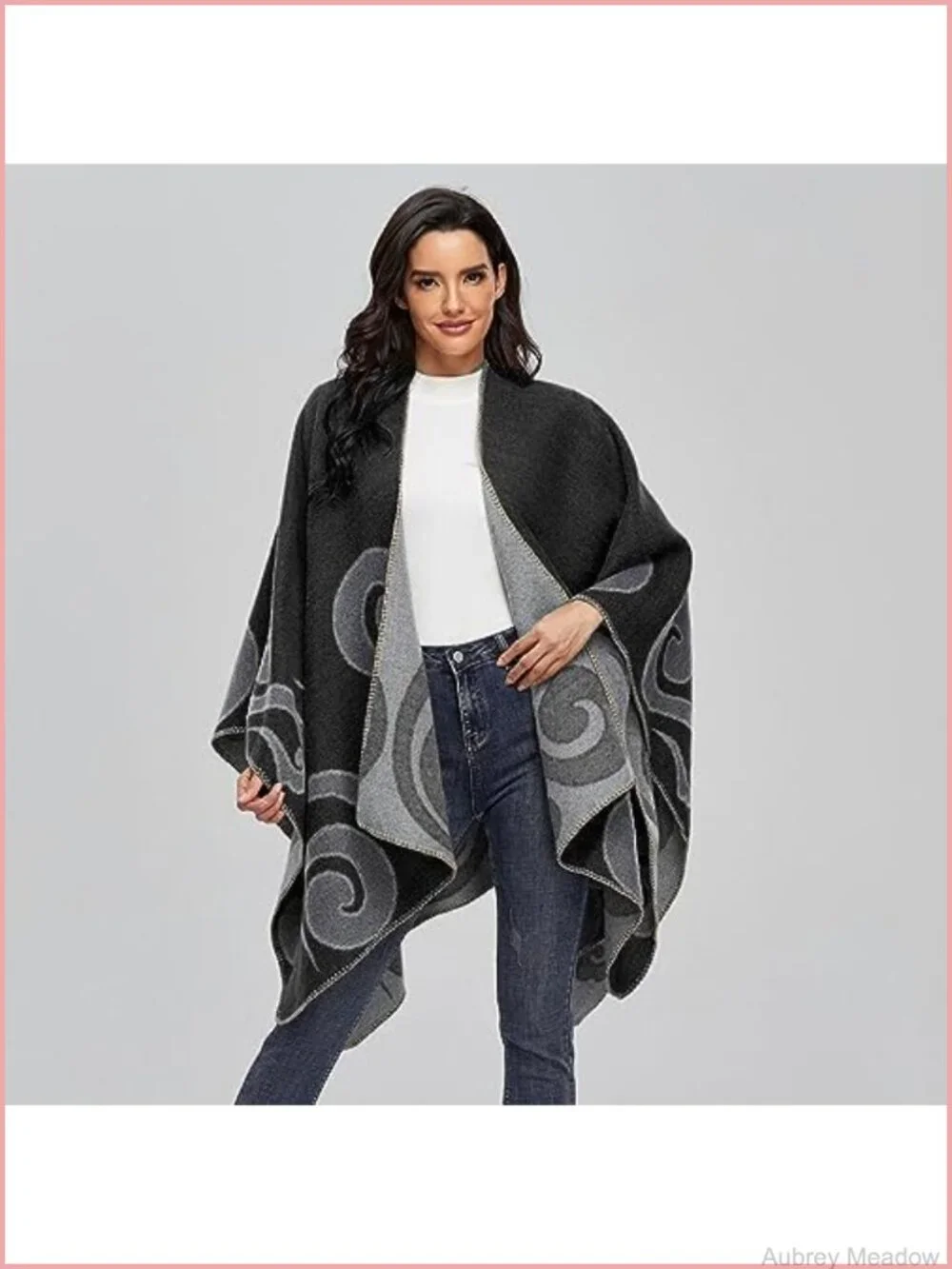 Vintage Ethnic Knit Poncho Cape Shawl Wrap Pashmina Warm Winter Cardigan